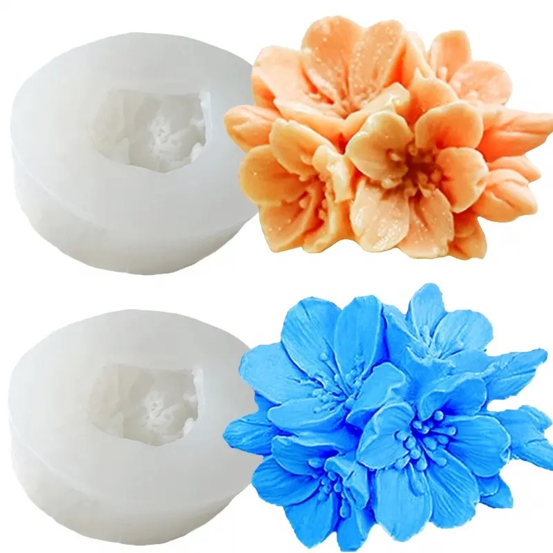 Candle Fragrance Supplies - 2pcs Silicone Mold Set, Cherry Blossom