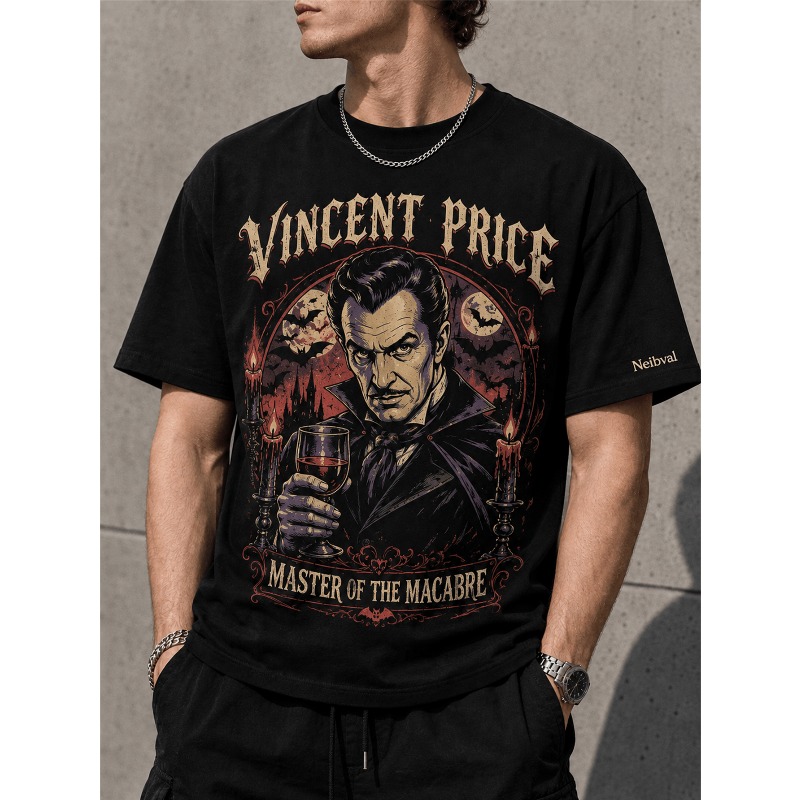 Black Tin Candle - Retro Gothic Vampire Horror T-shirt, Retro