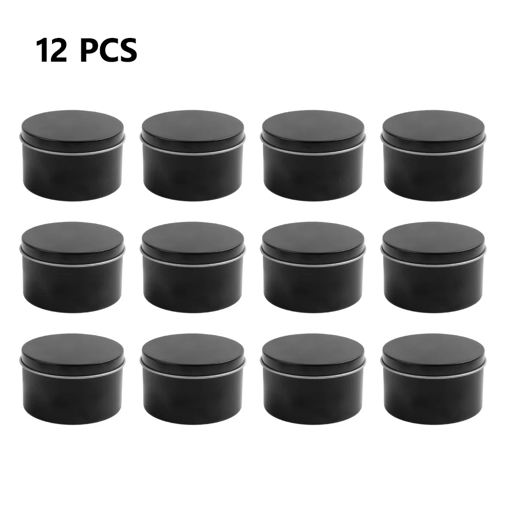 12/24Pcs Round Metal Tin Box C - огляд і ціна Black Tin Candle