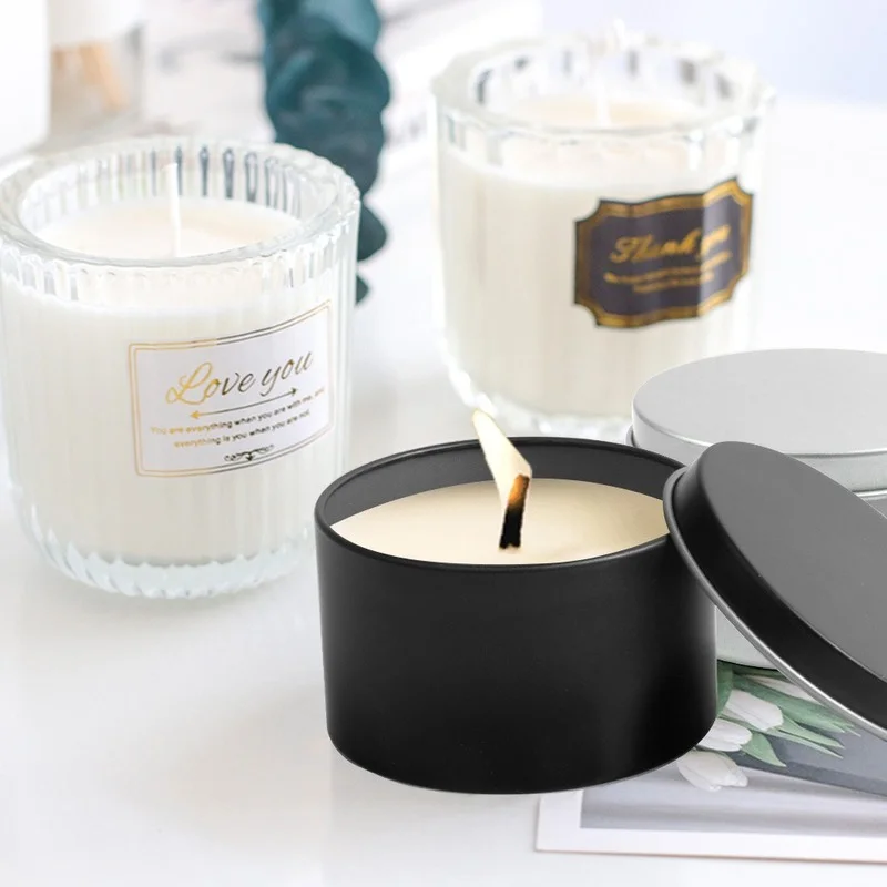 12/24Pcs Round Metal Tin Box C - огляд і ціна Black Tin Candle