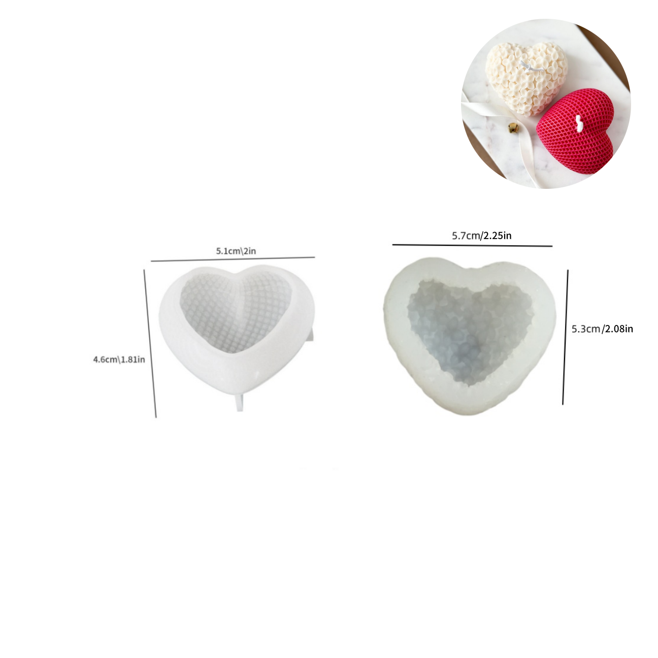 2PCS Love Candle Mold 3D Flowe - огляд і ціна Candle Fragrance Supplies