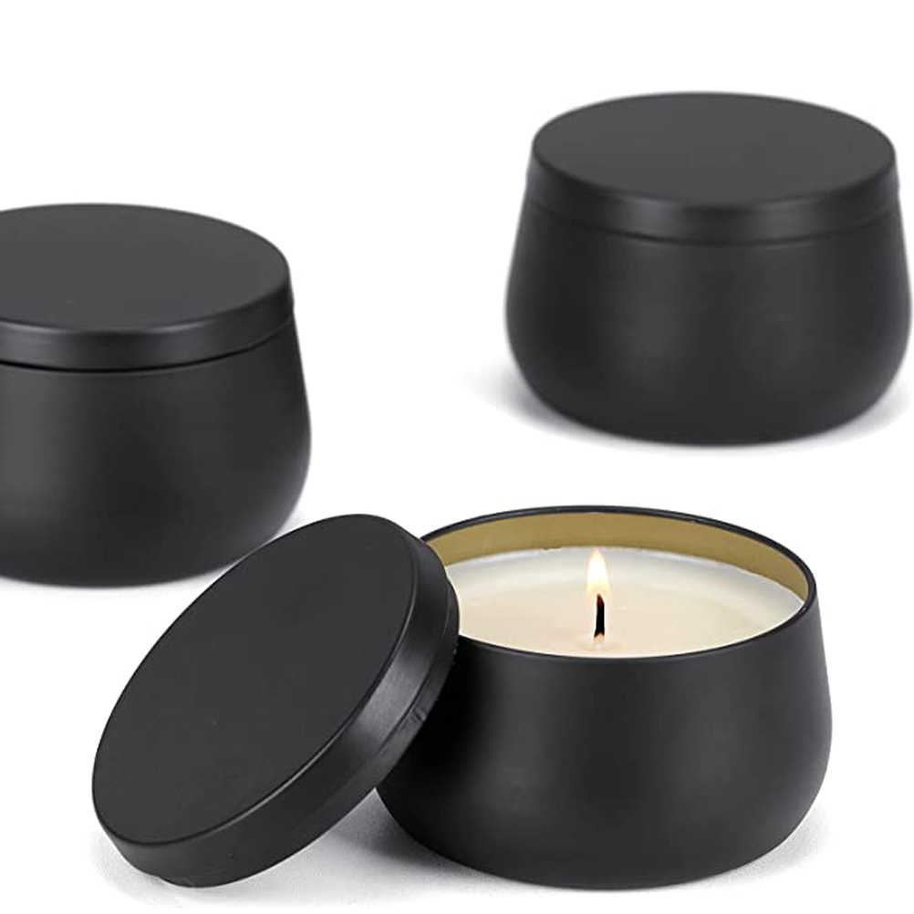 12pcs 8oz White Black Gold Met - огляд і ціна Black Tin Candle