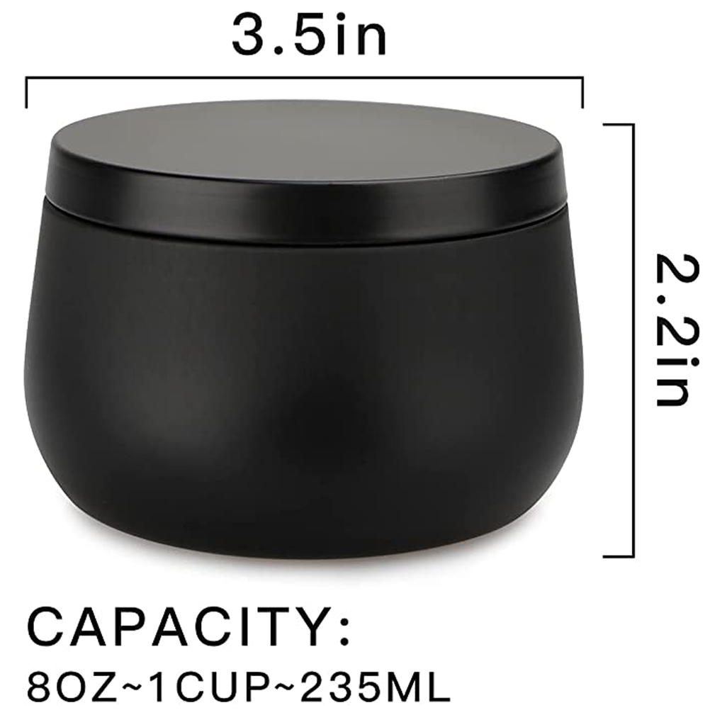 12pcs 8oz White Black Gold Met - огляд і ціна Black Tin Candle
