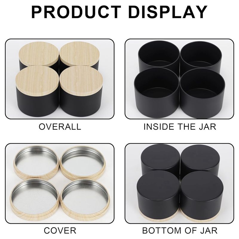 24 Pack 4 Oz Black Candle Tins - огляд і ціна Black Tin Candle