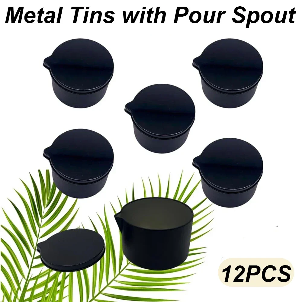 12PCS Silver Black Metal Tins  - огляд і ціна Black Tin Candle