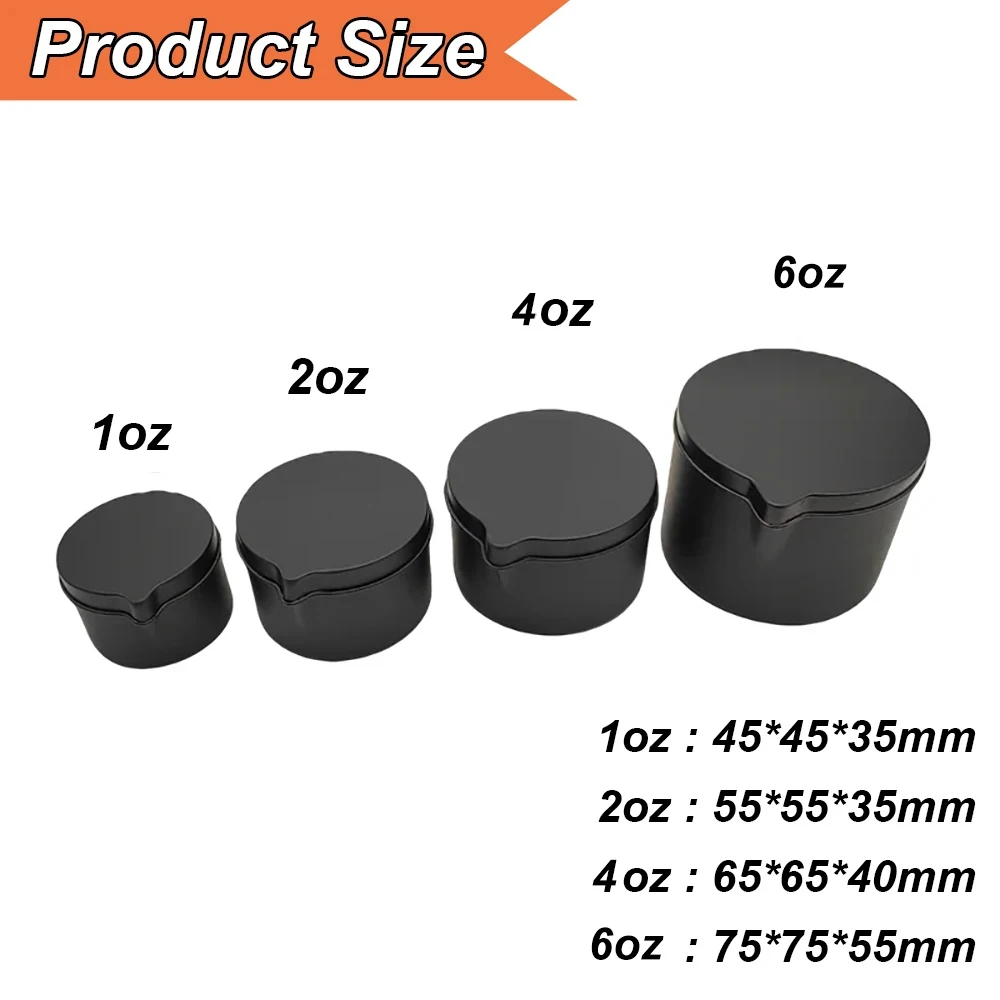 12PCS Silver Black Metal Tins  - огляд і ціна Black Tin Candle