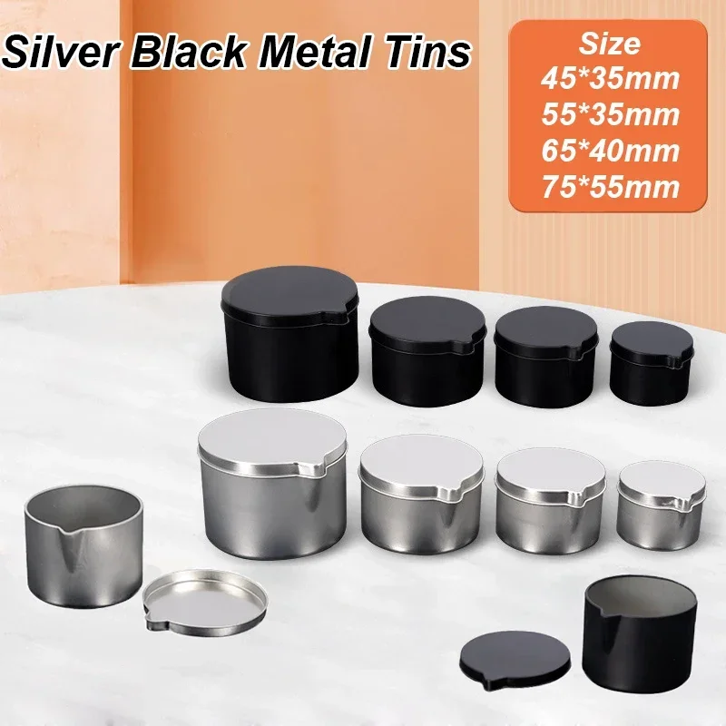12PCS Silver Black Metal Tins  - огляд і ціна Black Tin Candle
